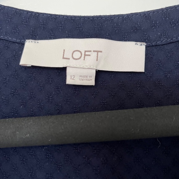 Loft navy midi button front dress - Picture 3 of 5
